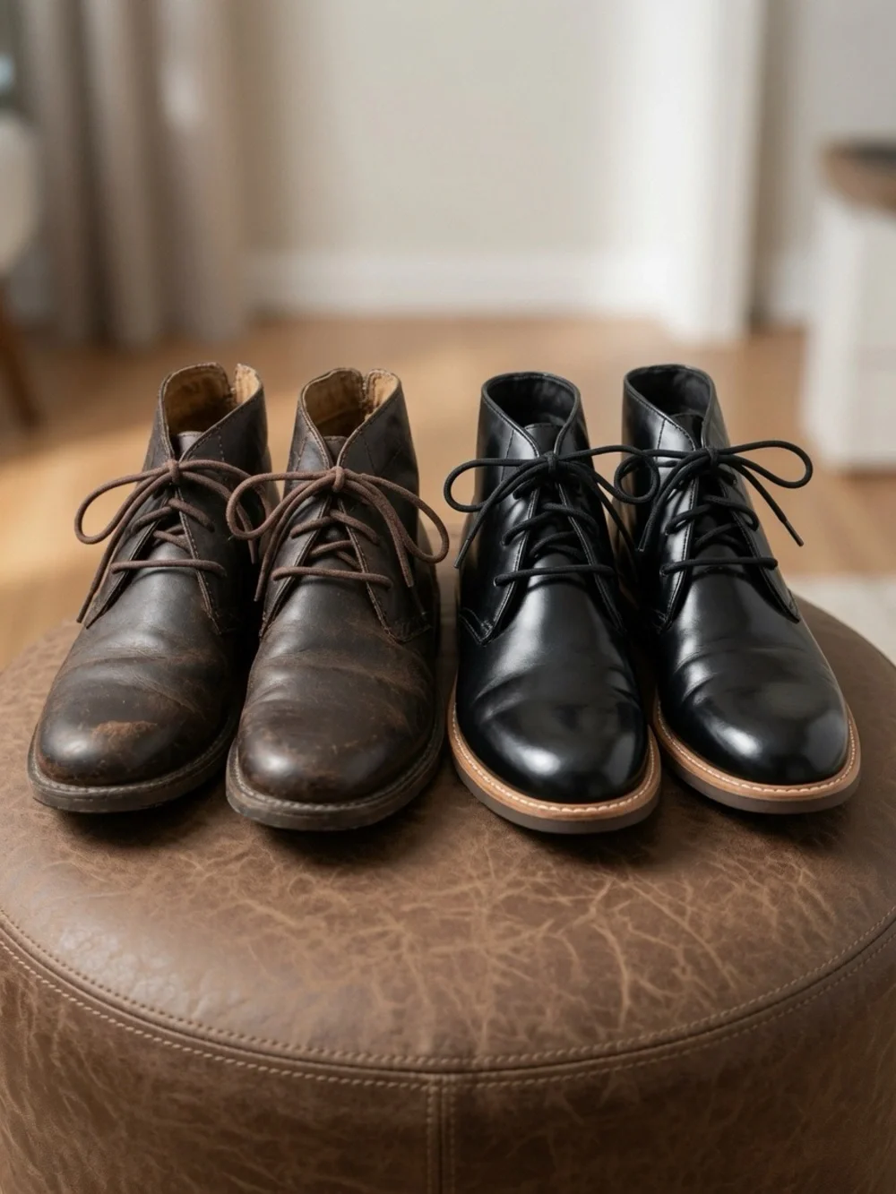 BUNDLE: 2 pairs of men’s 7.5 ankle/chukka boots-Florsheim & Ugg=Black & Brown